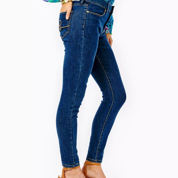 Lilly Pulitzer Eagan Hi-Rise Super Skinny Jeans authentic ankle fit size 10. NWT - Picture 3 of 5